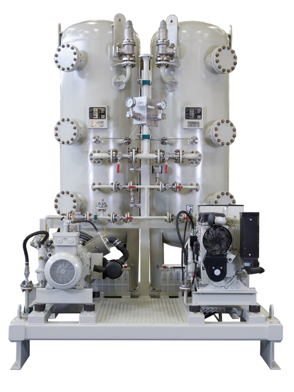 Powerstart twin-vessel air start package with two air receivers and a diesel-driven compressor